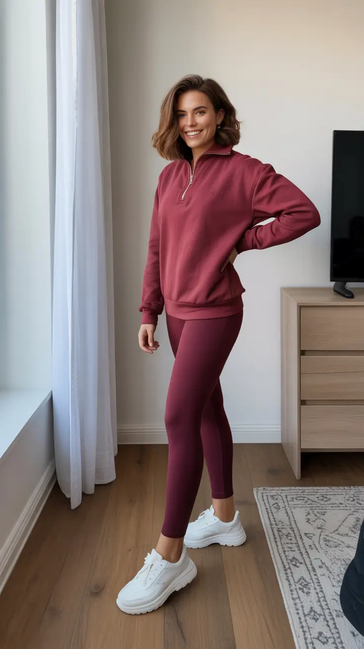 Best gym outfits 2026 Burgundy Comfort Luxe