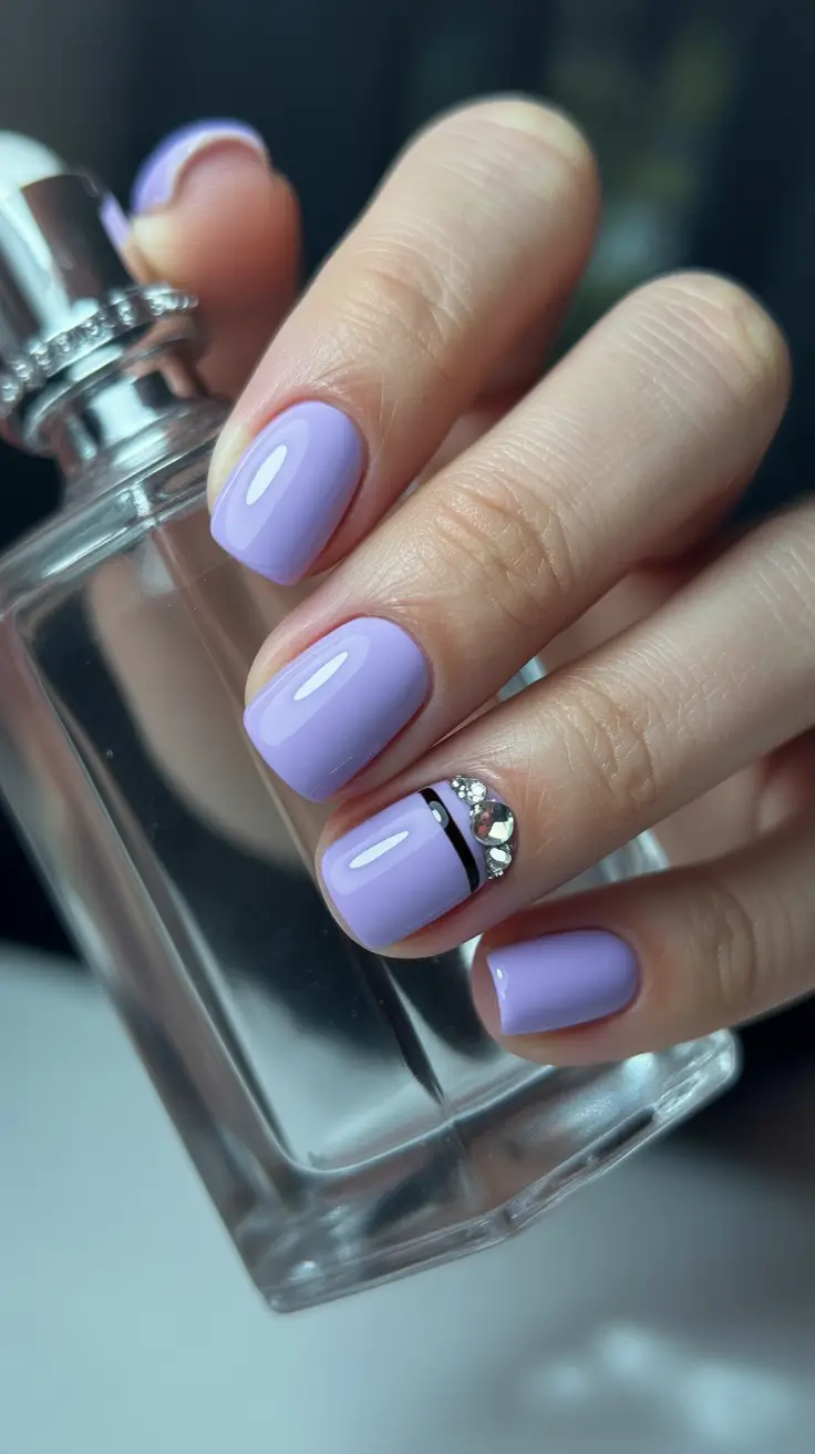 christmas nail art designs Frosted Lavender Glam