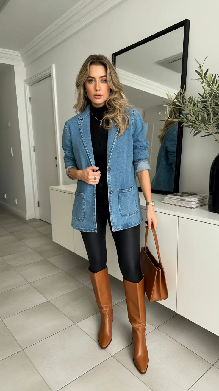 outfits for women over 40 fall Urban Denim Chic