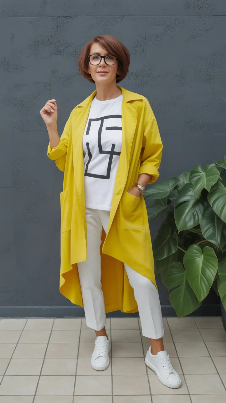 outfits for women over 40 spring 2026 Yellow Statement Confidence