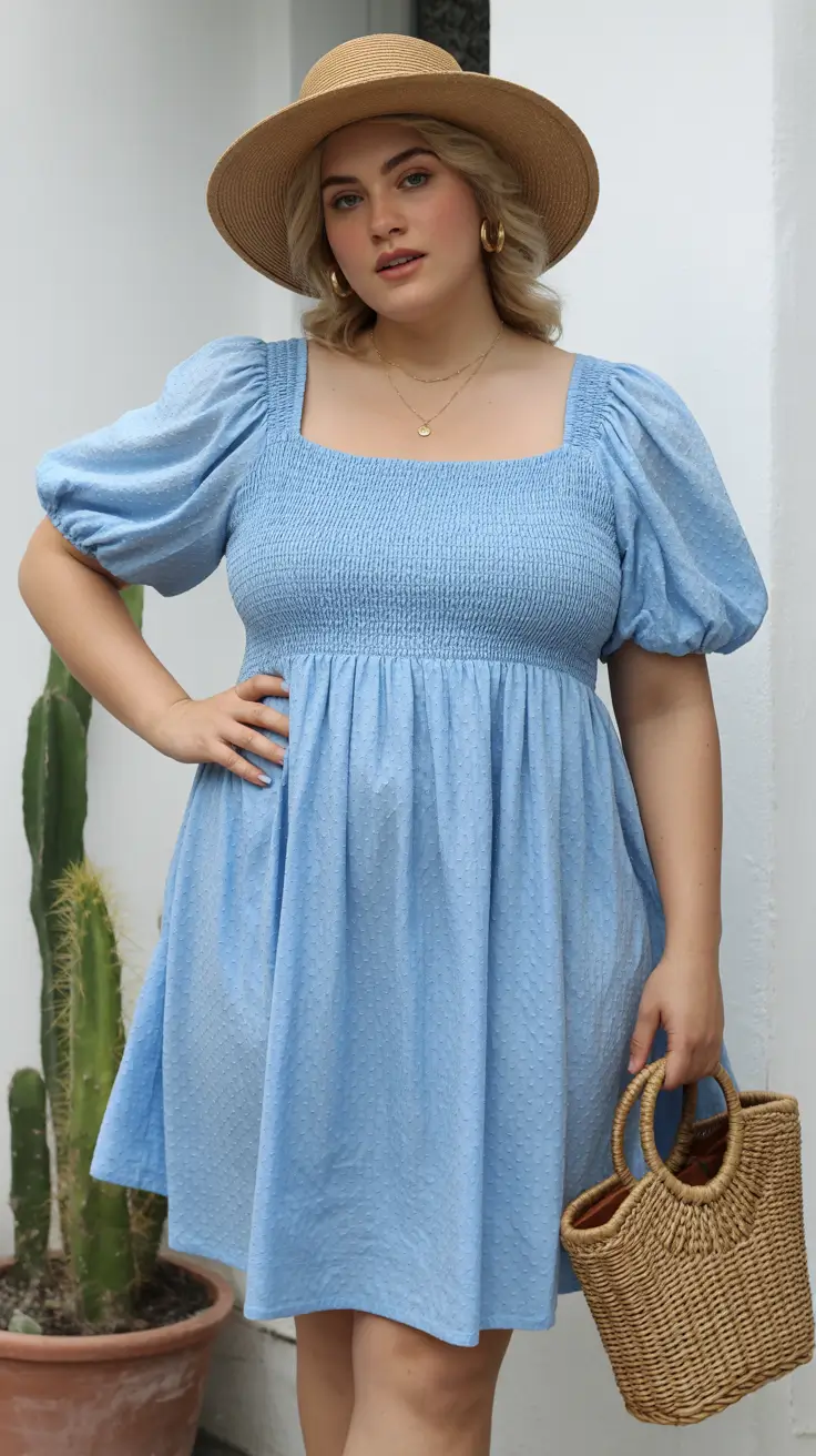 plus size outfits 2026 Light Blue Daydream Dress