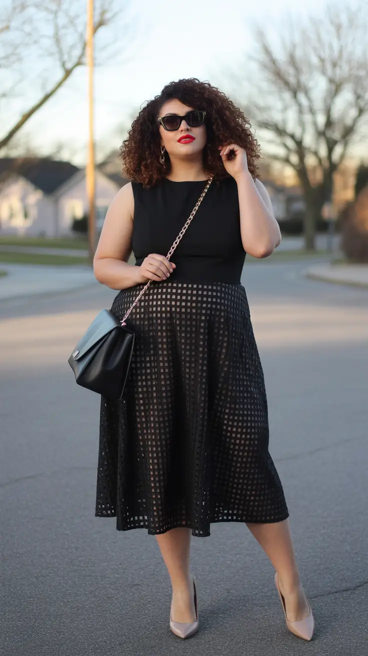 plus size outfits 2026 Modern Noir Elegance