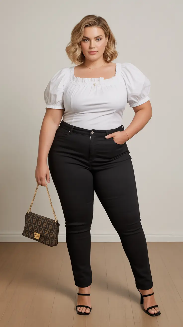 plus size outfits 2026 Timeless Monochrome Charm