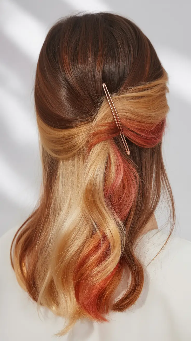 calico hair color 2026 Peachy Peekaboo Blend