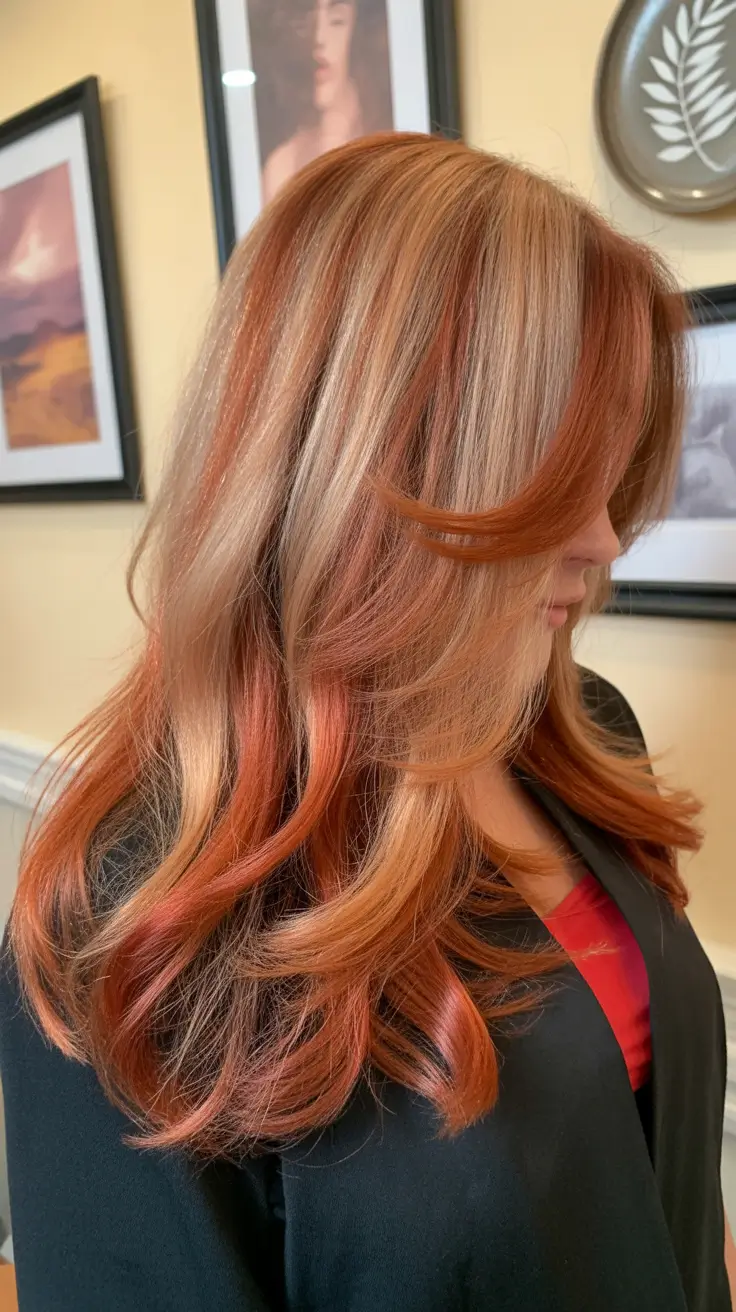 calico hair color 2026 Strawberry Honey Balayage