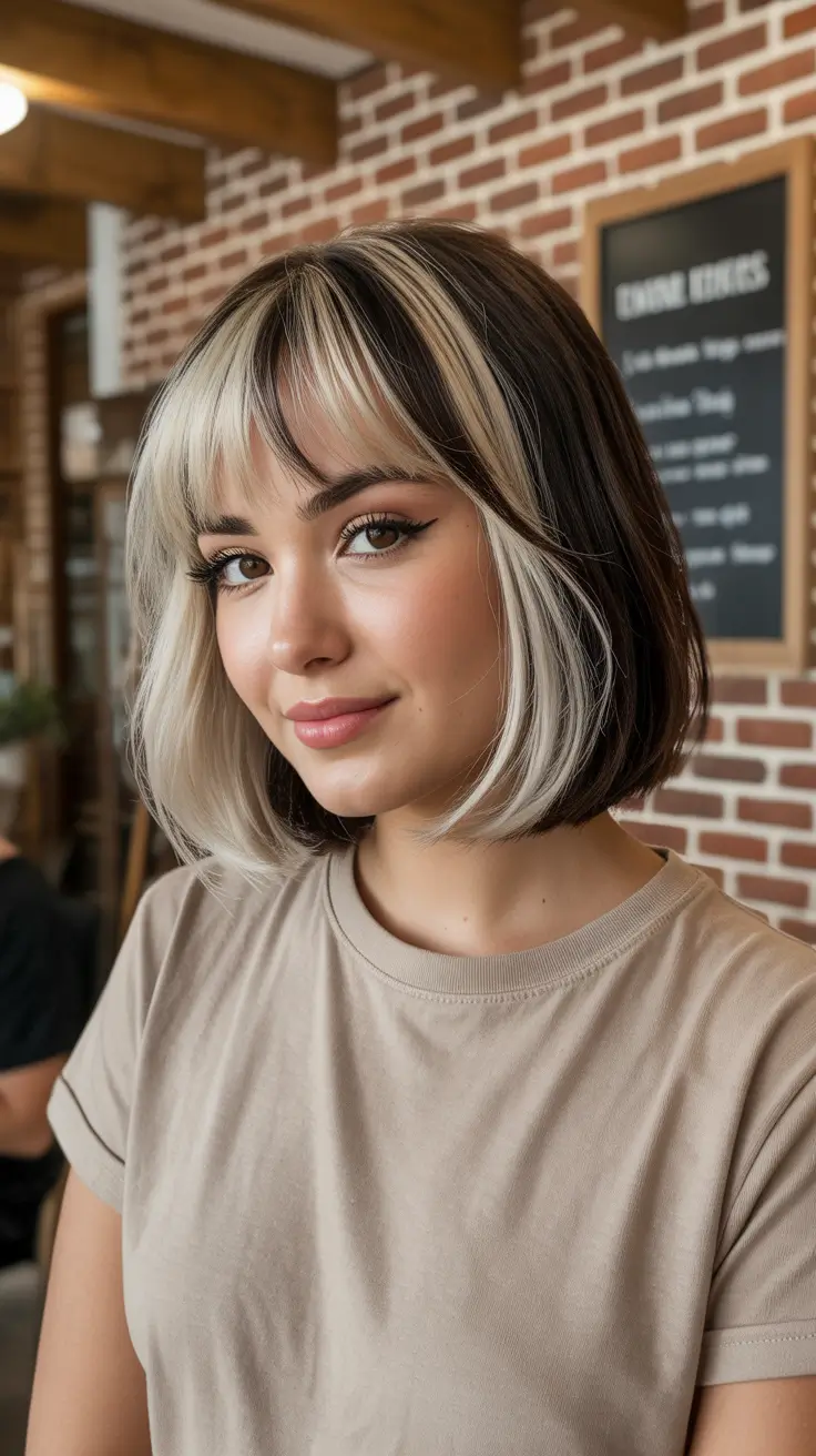 calico hair color 2026 Soft Vanilla Contrast Bob