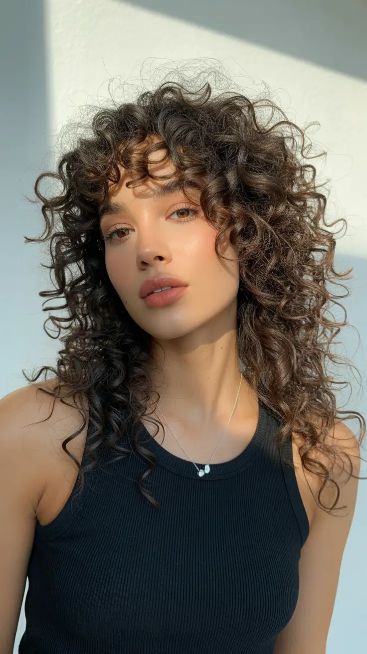 chocolate brown hair colors Curly Cocoa Bloom