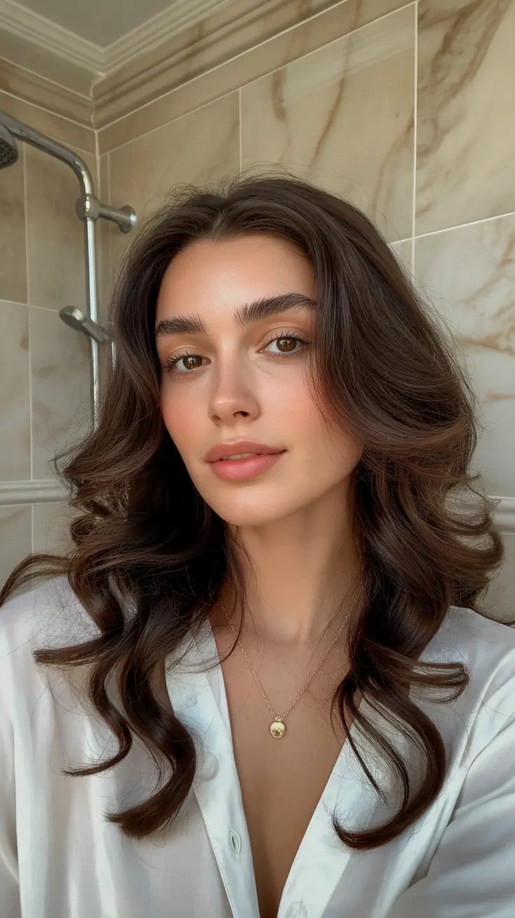 chocolate brown hair colors Modern Romantic Waves