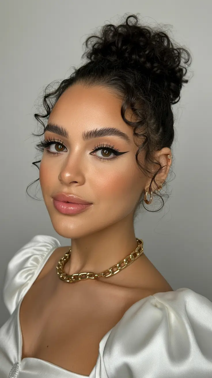 Christmas Holiday Hairstyles for Party 2025 Elegant Curly Updo