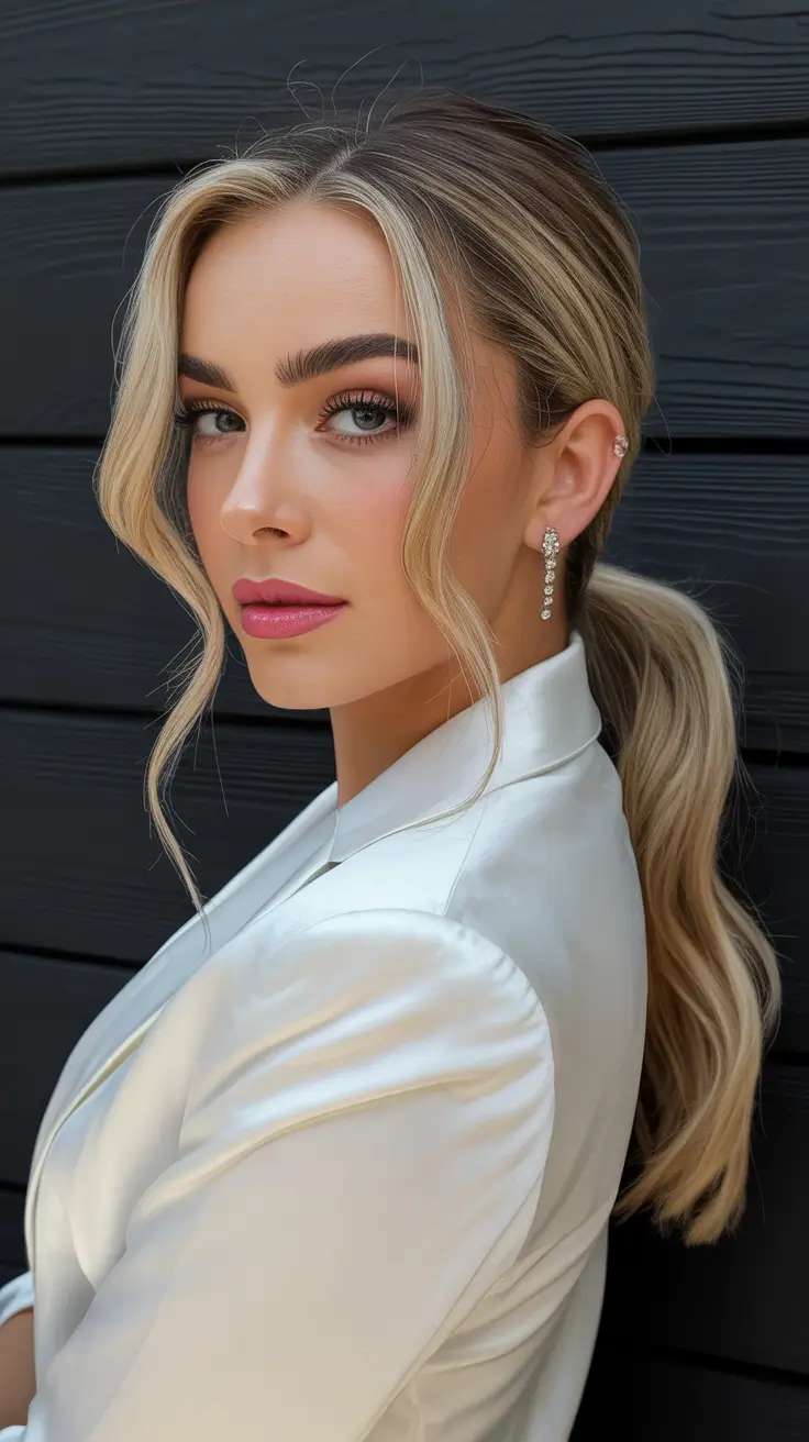 Christmas Holiday Hairstyles for Party 2025 Polished Low Ponytail