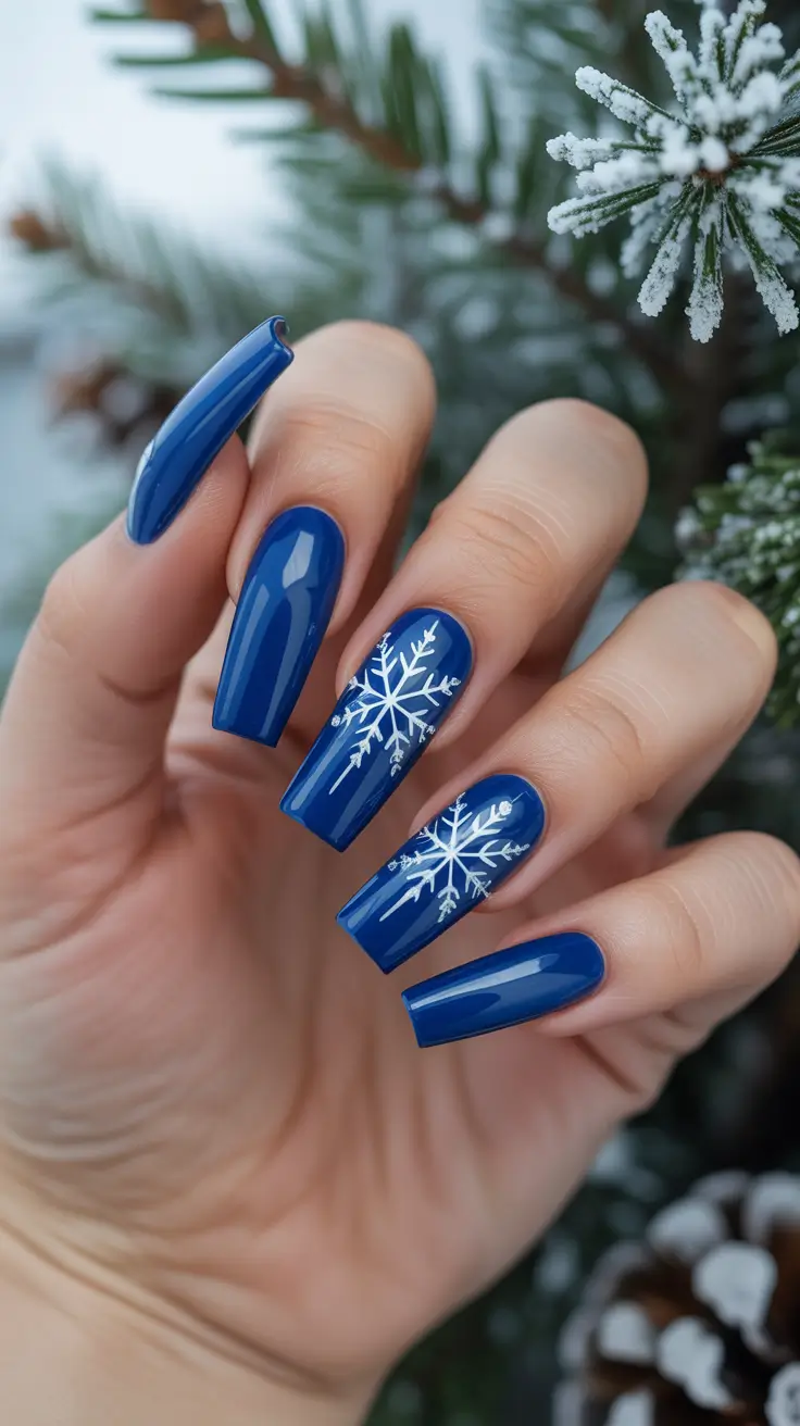 Christmas nails ideas 2025 2026 Midnight Snowfall