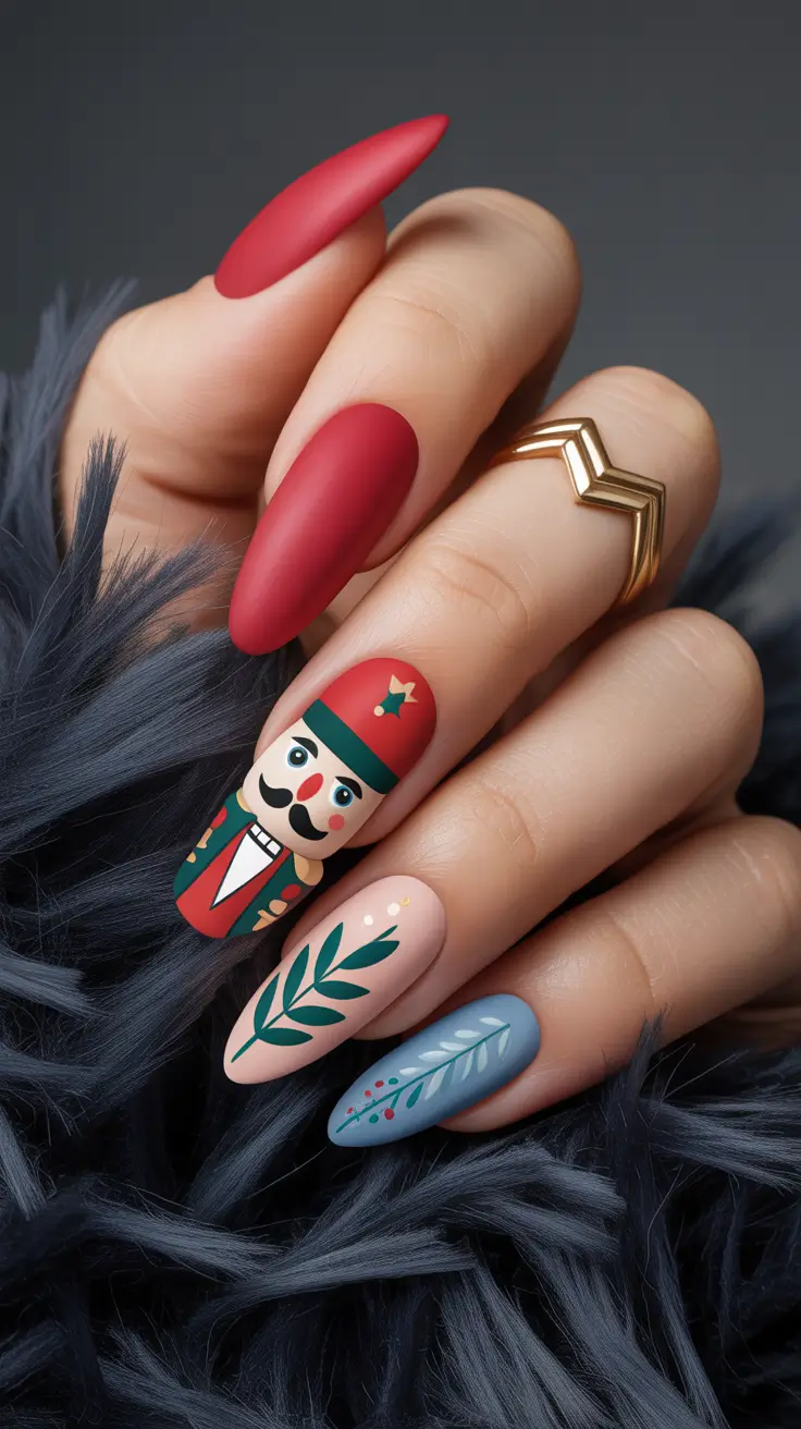 Christmas nails ideas 2025 2026 Nutcracker Story