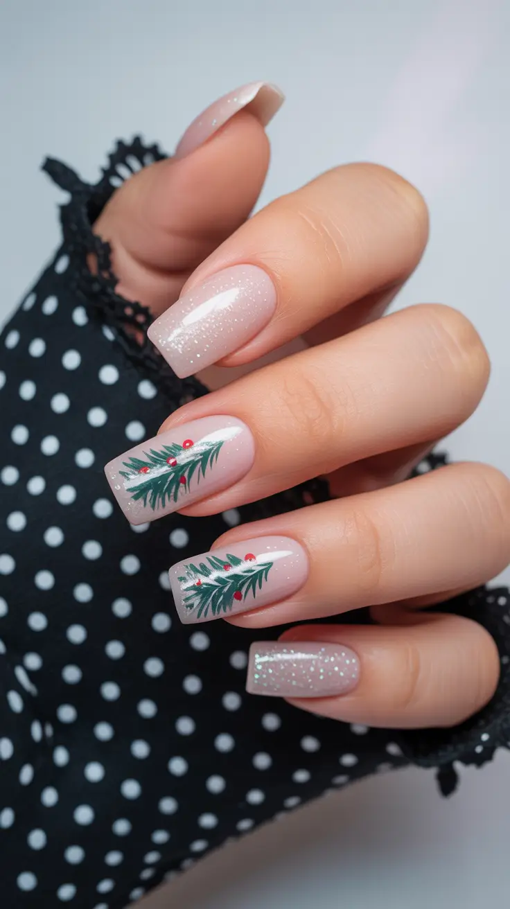 Christmas nails ideas 2025 2026 Evergreen Whispers