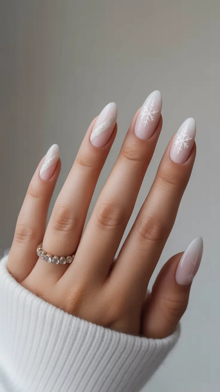 Christmas nails ideas 2025 2026 Snowflake Dreams