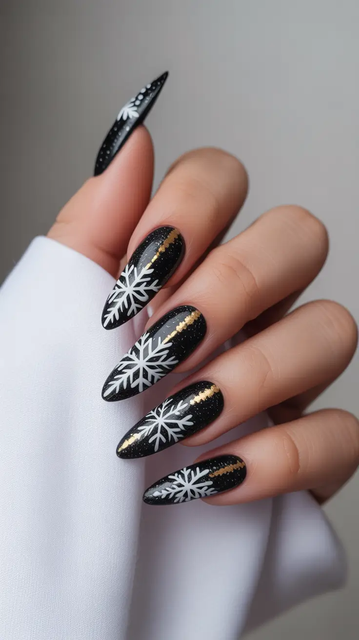 Cute Simple Nail Ideas for Christmas 2025 Snowflake Galaxy