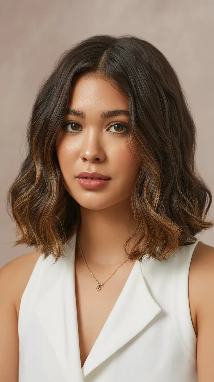 Dark brown hair color 2026 Soft Cocoa Bob