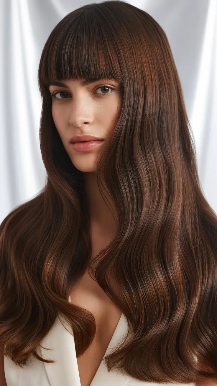 Dark brown hair color 2026 Cinnamon Glow Waves