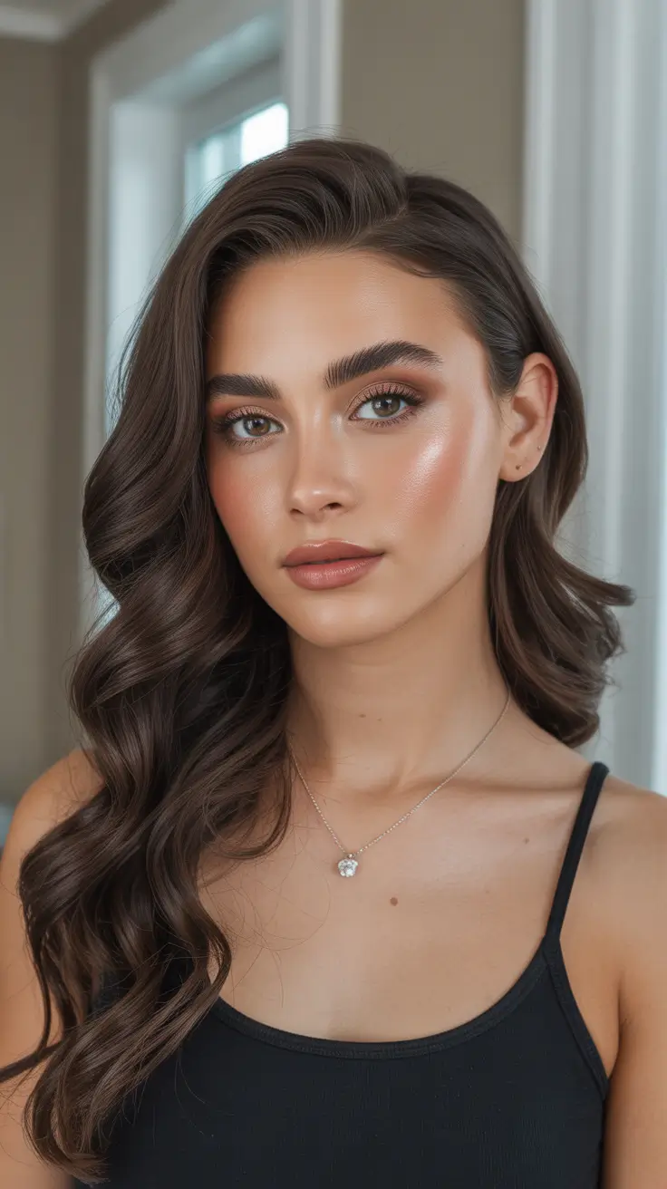 Dark brown hair color 2026 Toffee Balayage Elegance