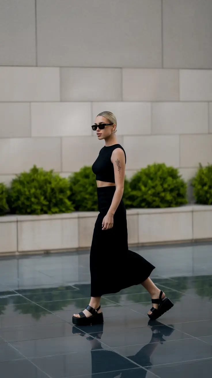 fashionable outfit ideas 2026 All-Black Elegance Reimagined