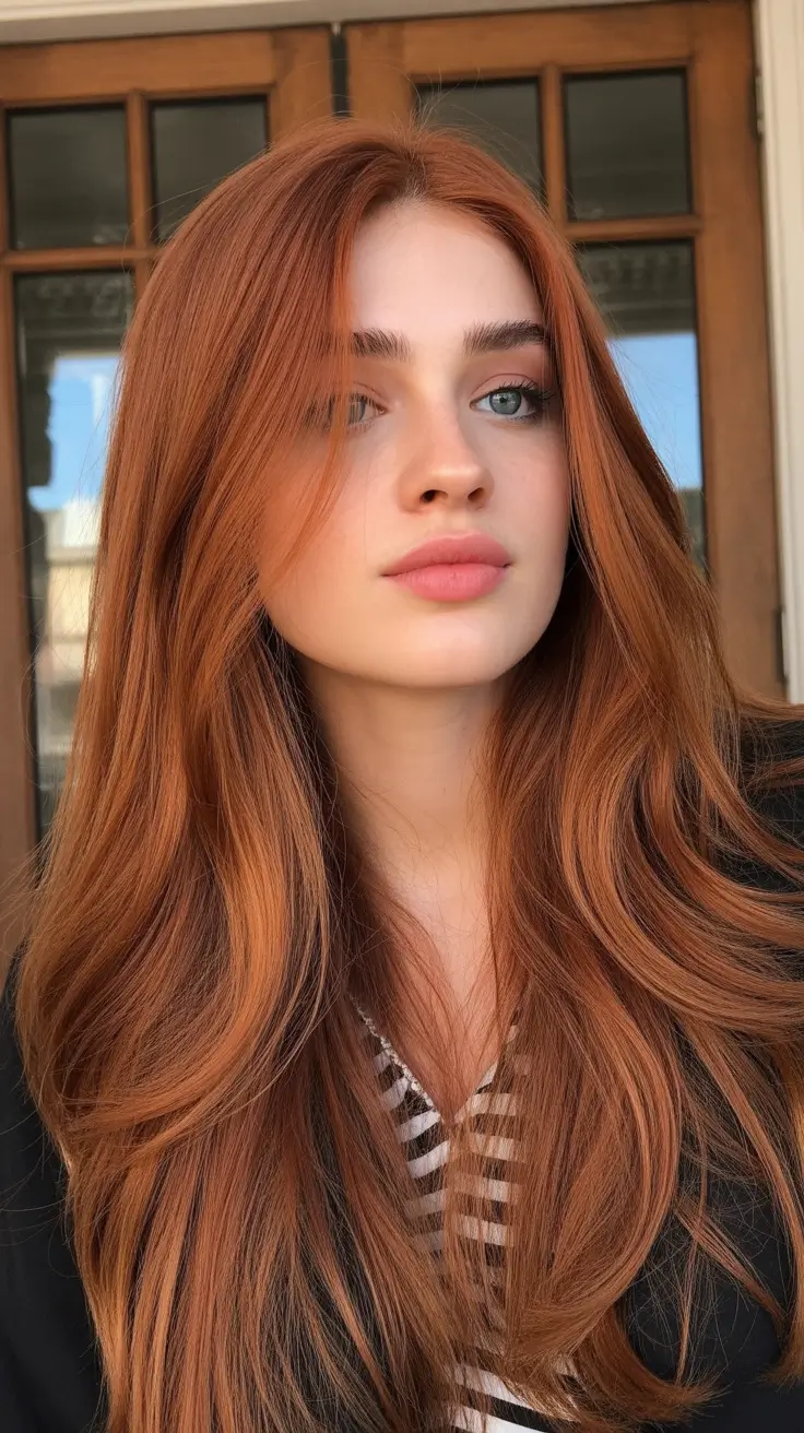 ginger hair color 2026 Soft Auburn Layers