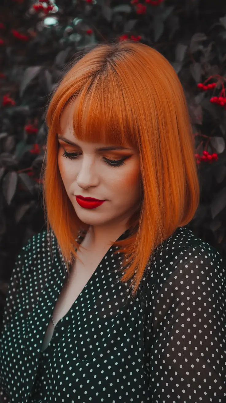 ginger hair color 2026 Fiery Polished Bob