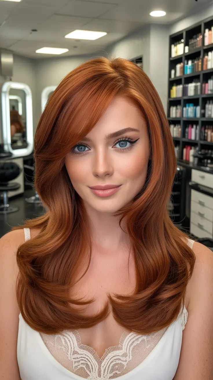 ginger hair color 2026 Gleaming Copper Layers
