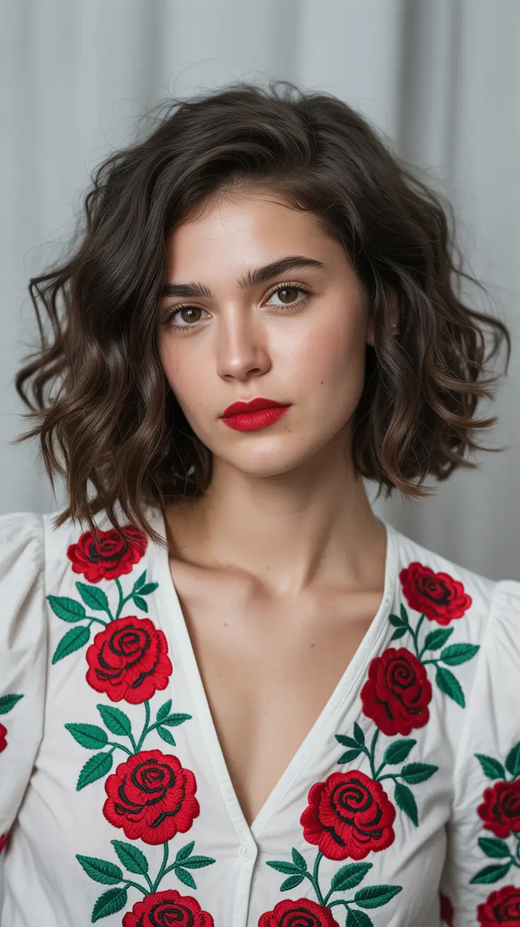 hair color ideas for short hair Textured Mocha Bob