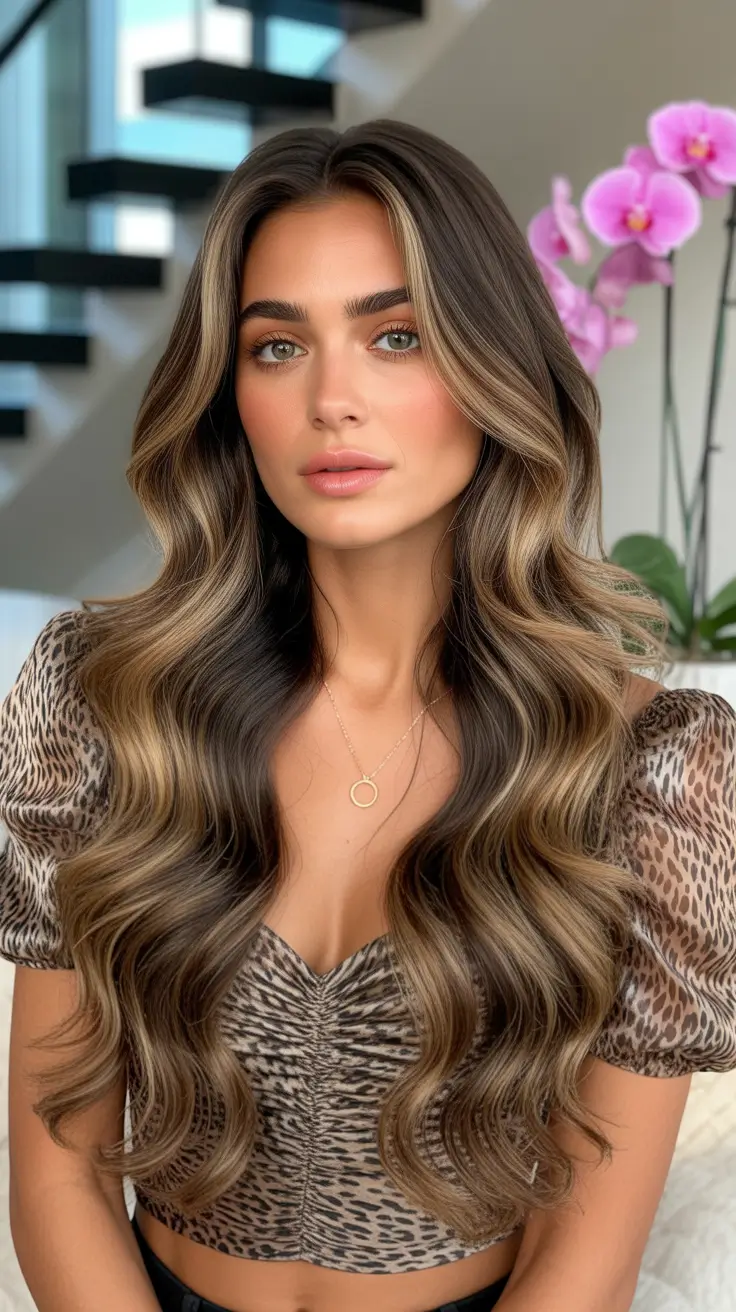 honey brown hair color 2026 Golden Balance with Flowing Caramel Ribbons