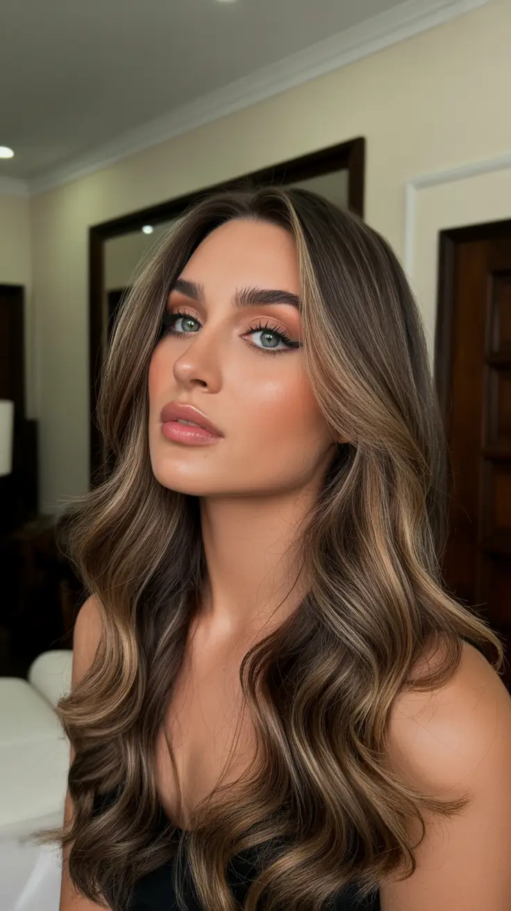 honey brown hair color 2026 Champagne Brunette Radiance