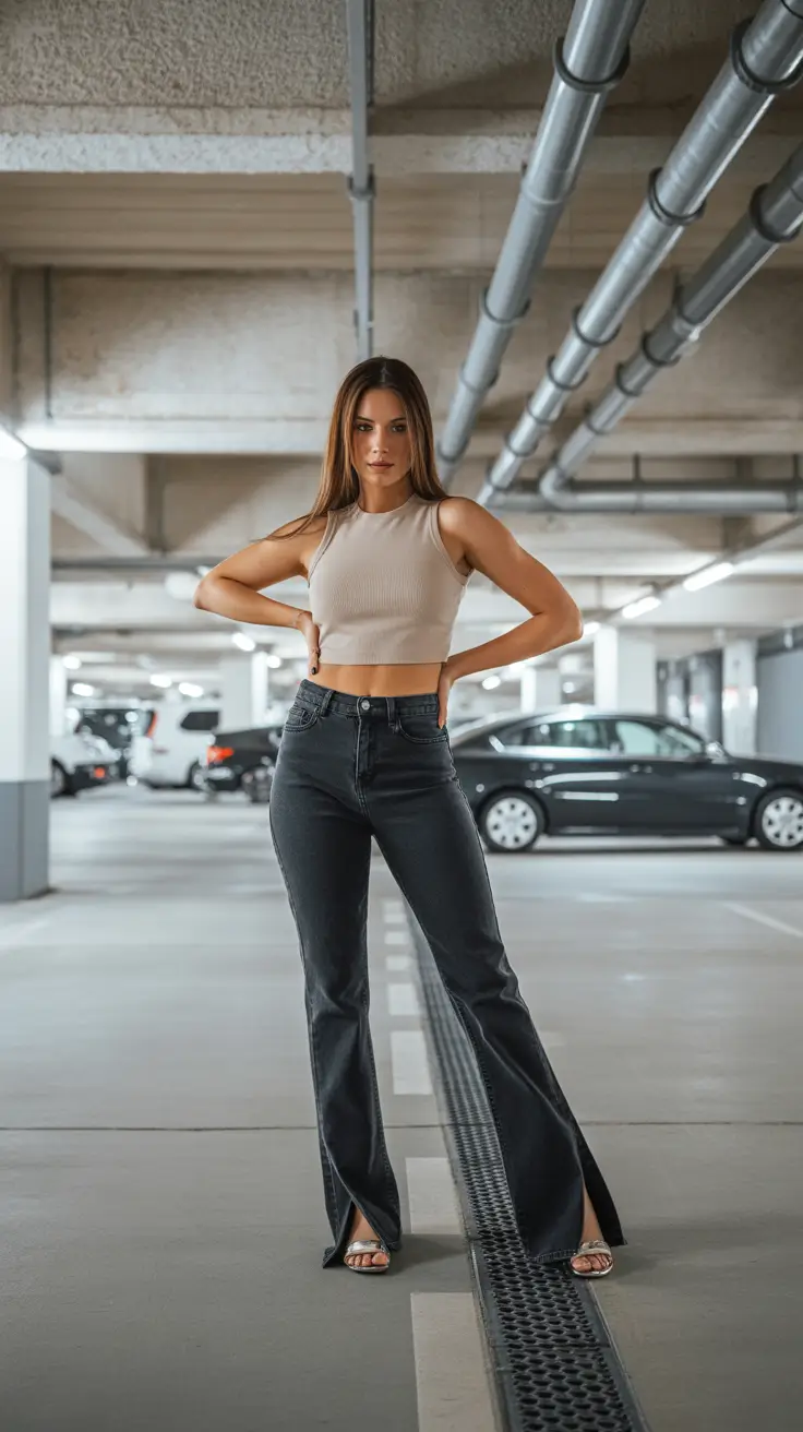 Jeans outfit inspiration 2026 Monochrome Street Chic