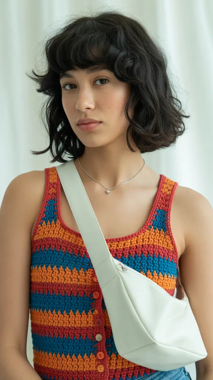 Curly Bob with Baby Bangs haircut ideas