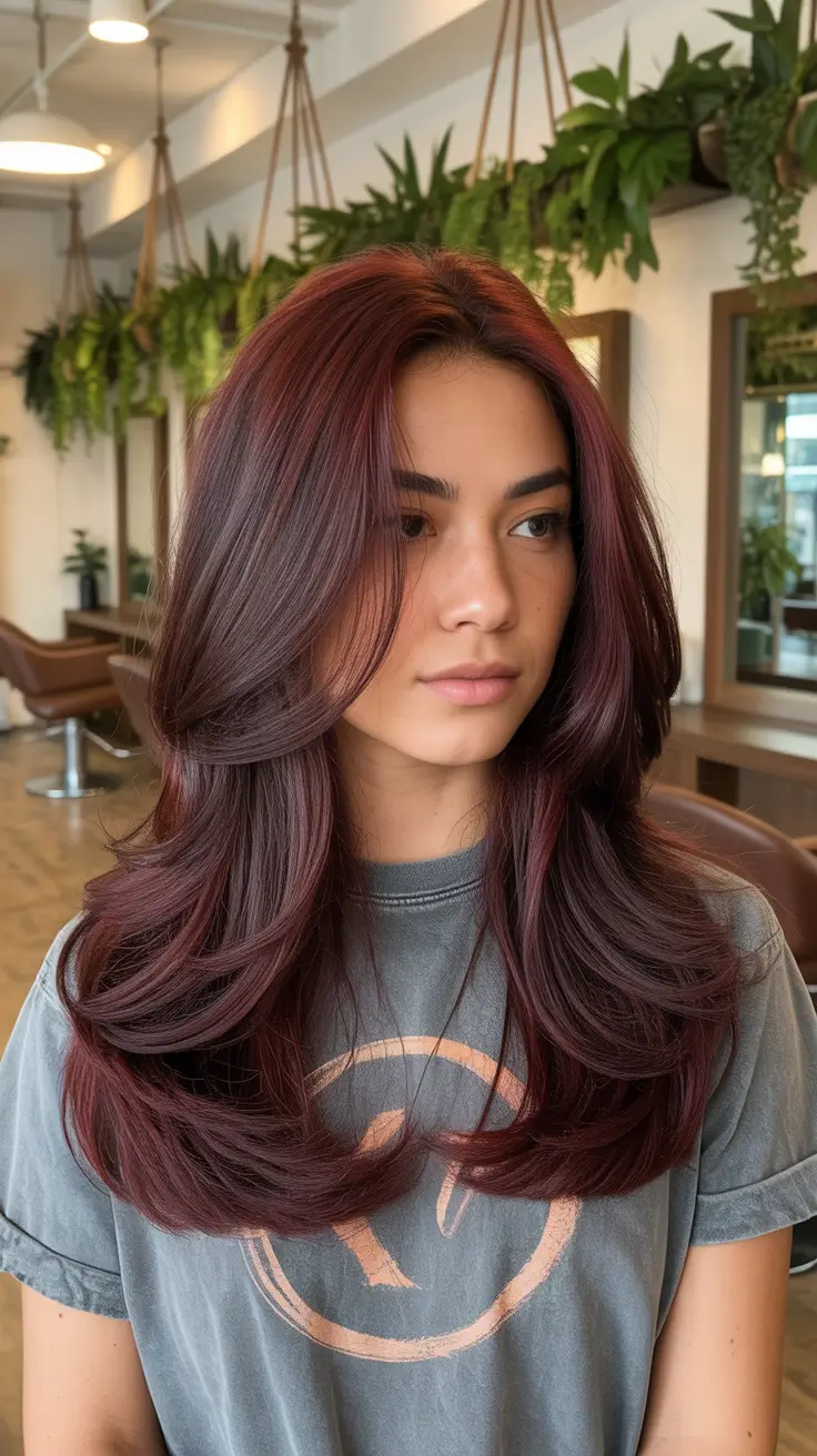 Long Layered Merlot haircut ideas