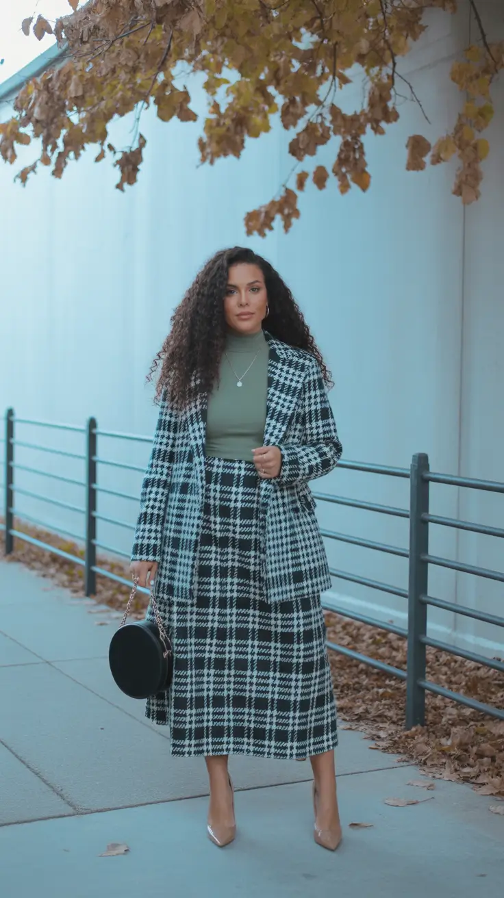 Midsize Outfits 2026 Classic Plaid Power