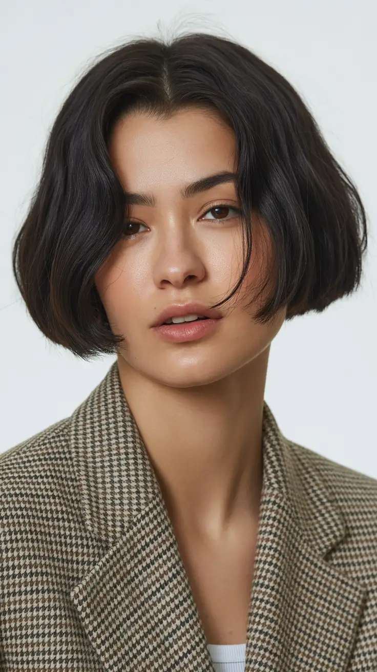 messy bob haircut short graduated wavy Messy French-Inspired Bob