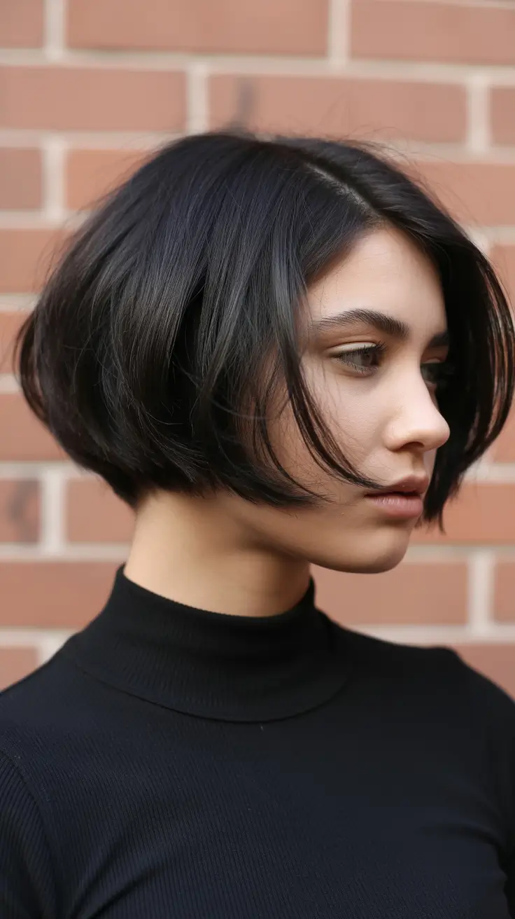 short stacked bob haircut Textured Short Stacked Bob