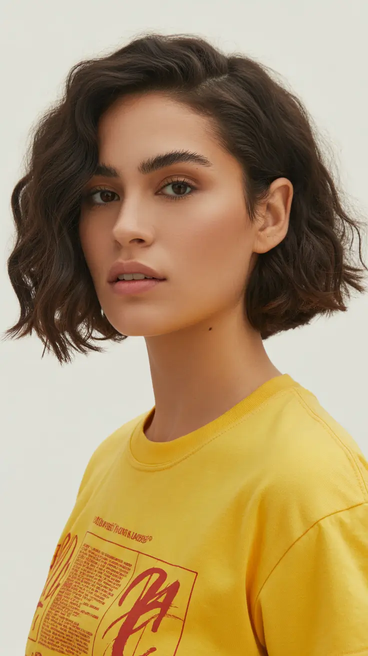 wavy bob haircut medium Wavy Textured Bob for Everyday Cool