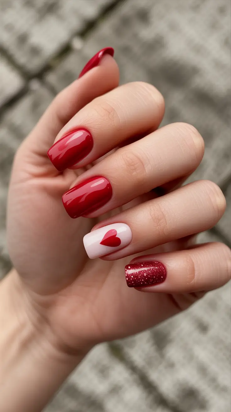 Modern Red Christmas Nails 2025 Sweetheart Spark