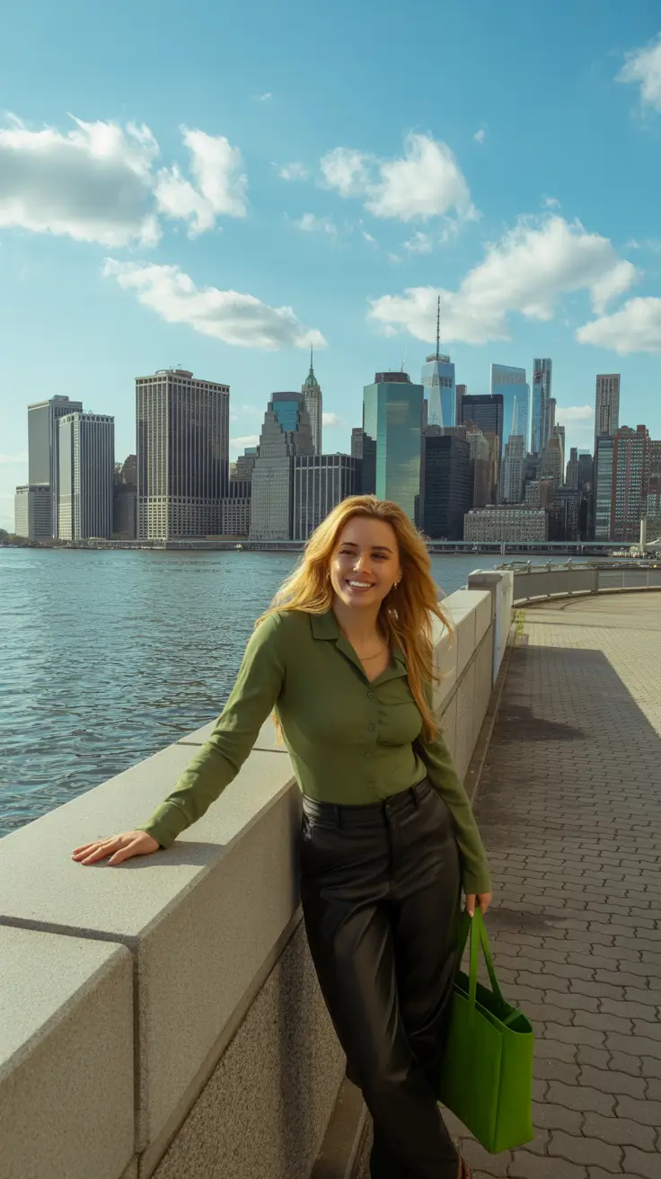 New York Style Inspiration 2026 Green Glow at the Waterfront