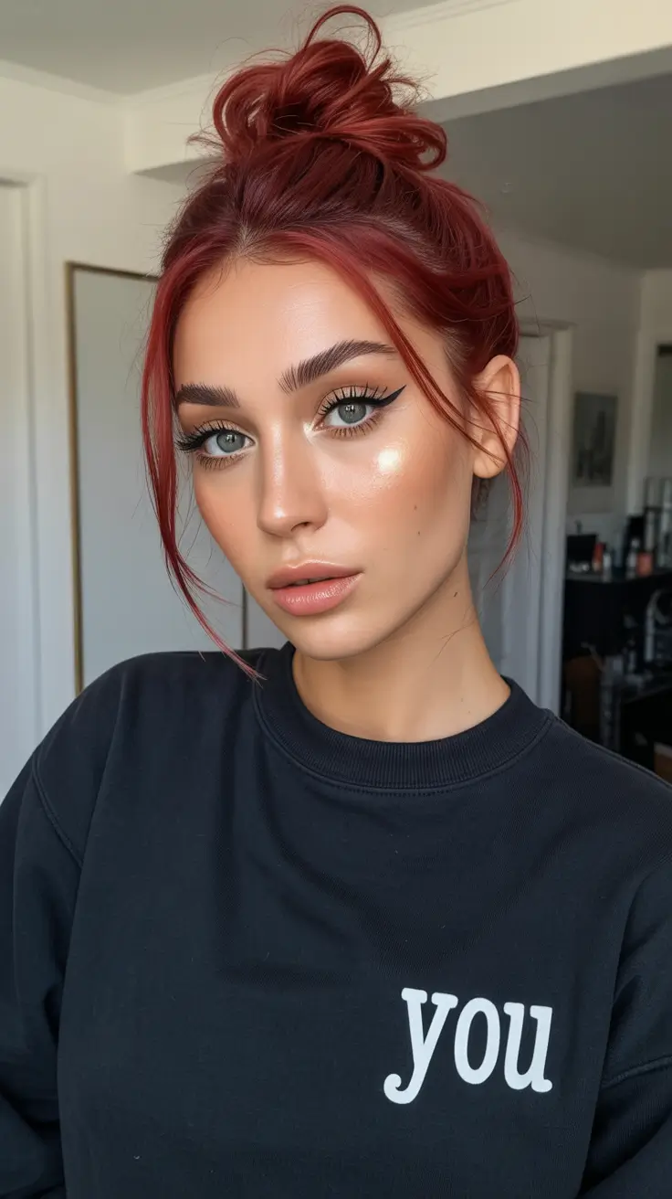 red hair colors 2026 Copper Glow Bun