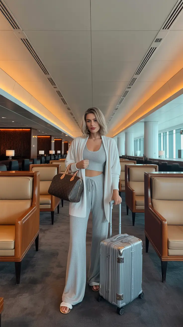 travel outfits for women Effortless Airport Elegance