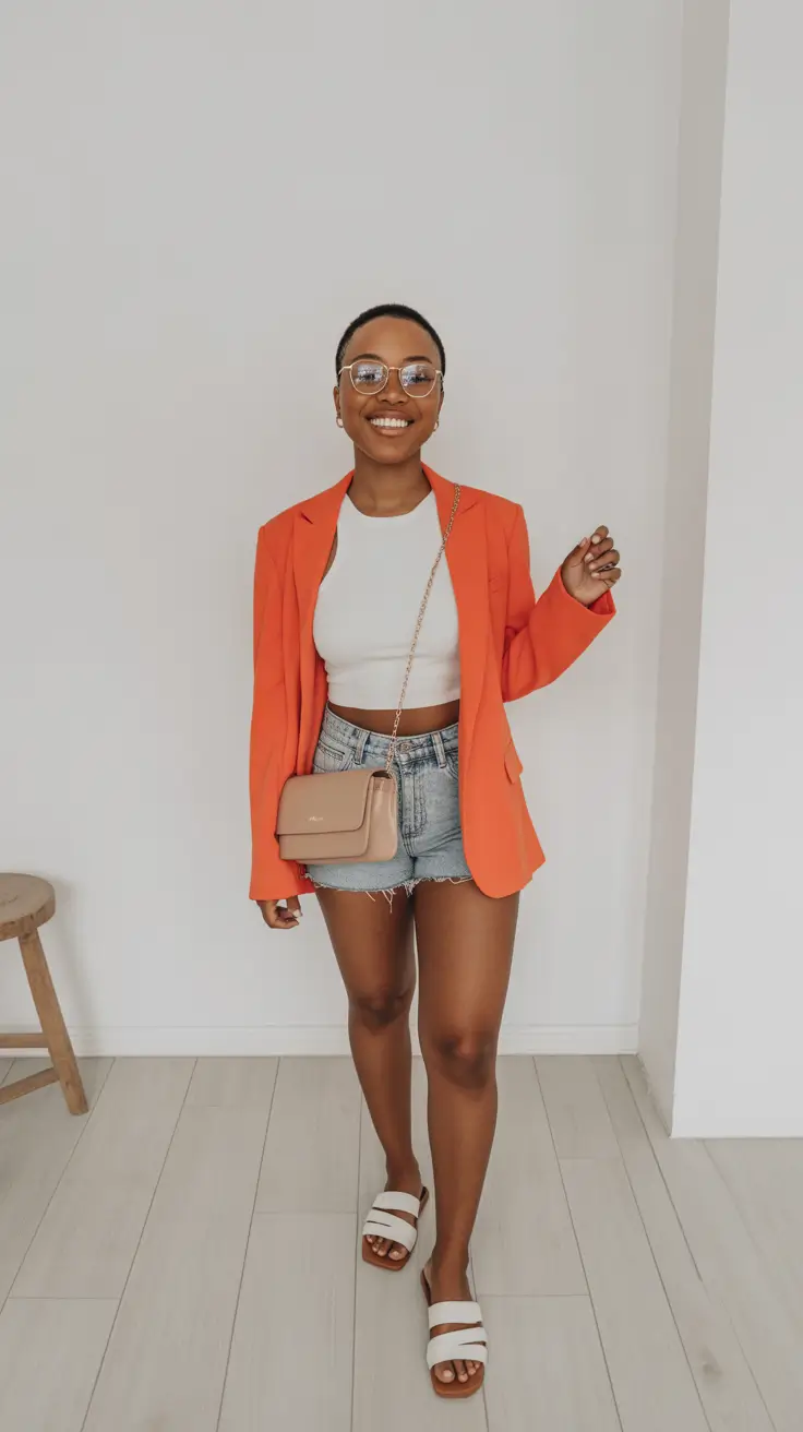 outfits for black women summer The Tangerine Power Blazer