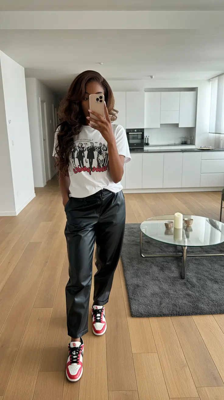 outfits for black women casual Graphic Tee Glam