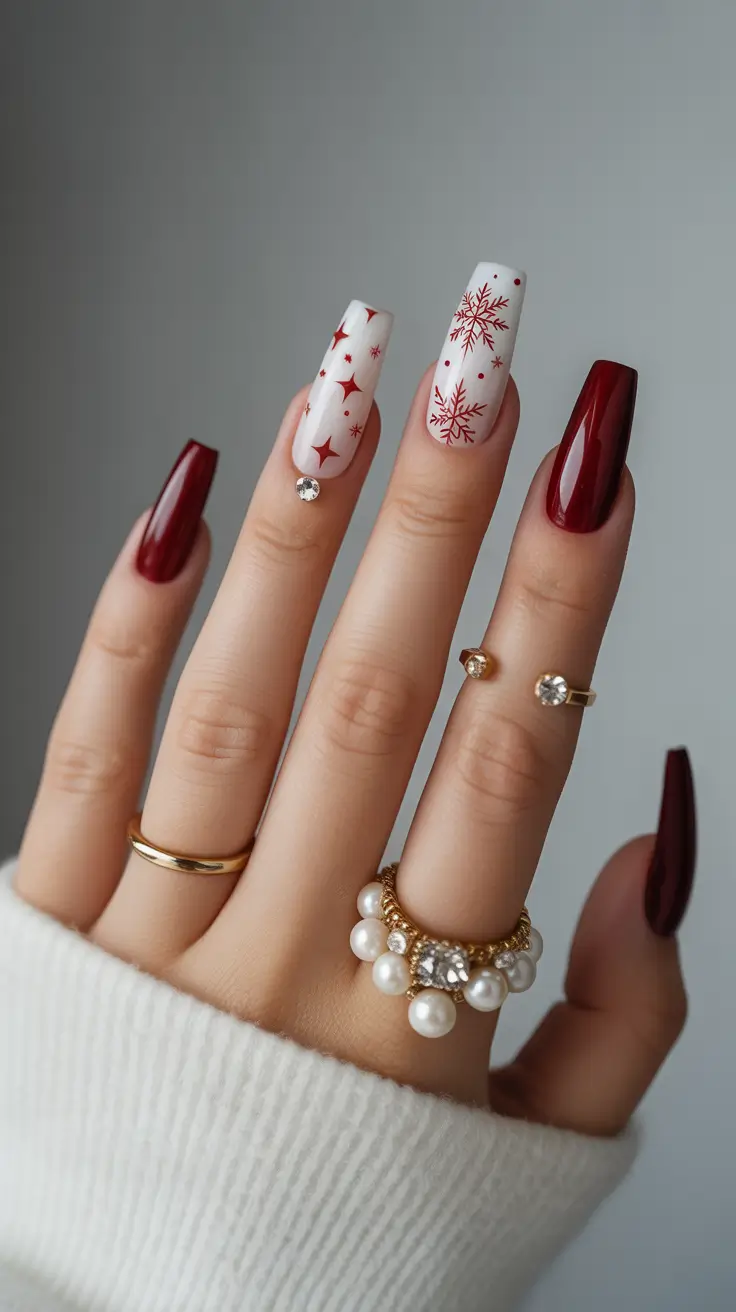 december-nails-colors-2025 Crimson Snow Queen