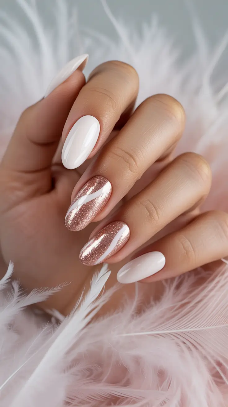 december-nails-color-winter Rose Gold Snowlight