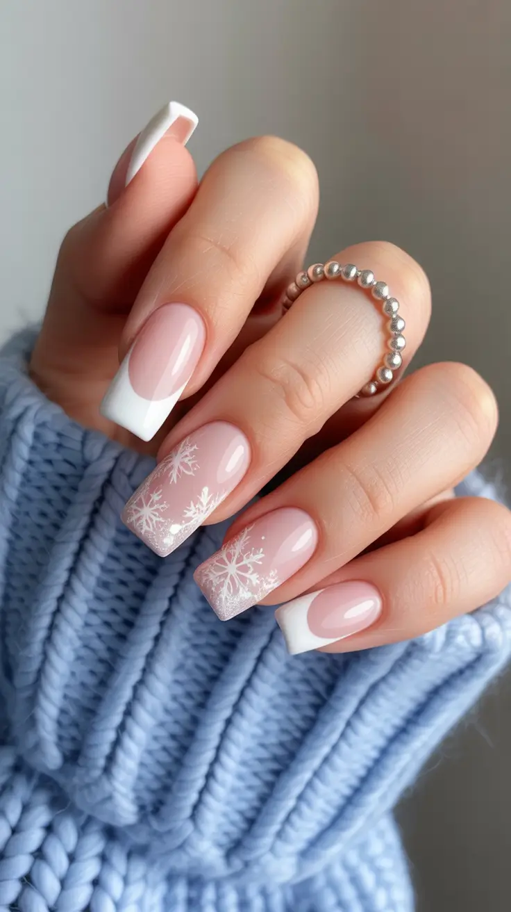 december-nails-color-ideas Frosted French Dream