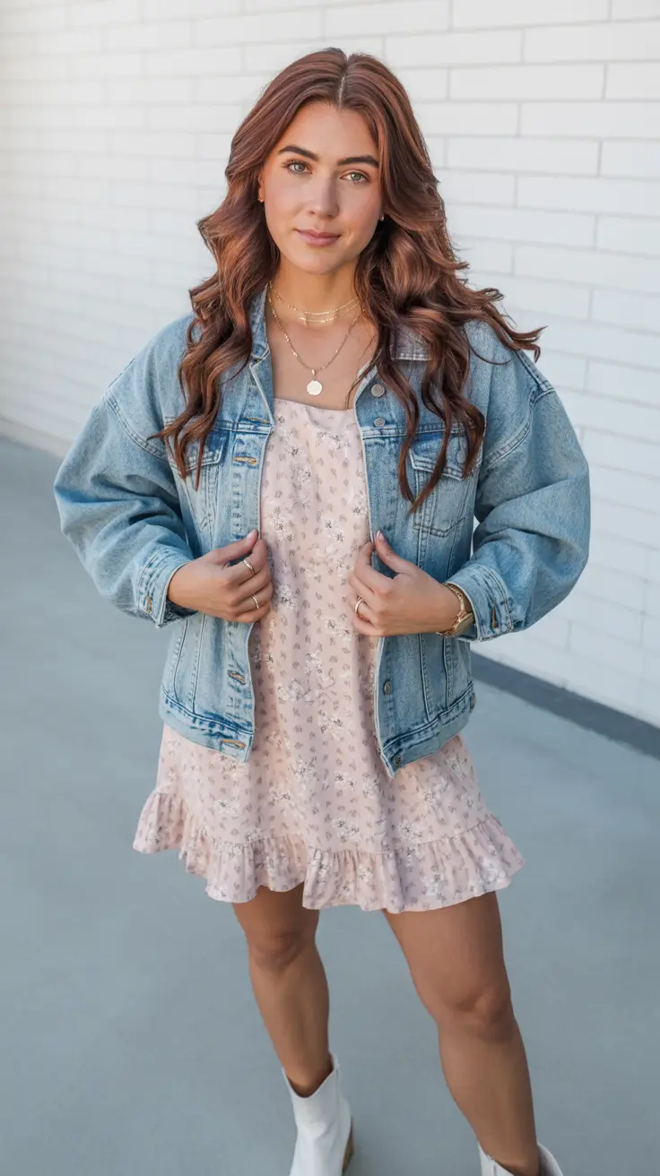 casual outfits for women Denim and Floral Charm