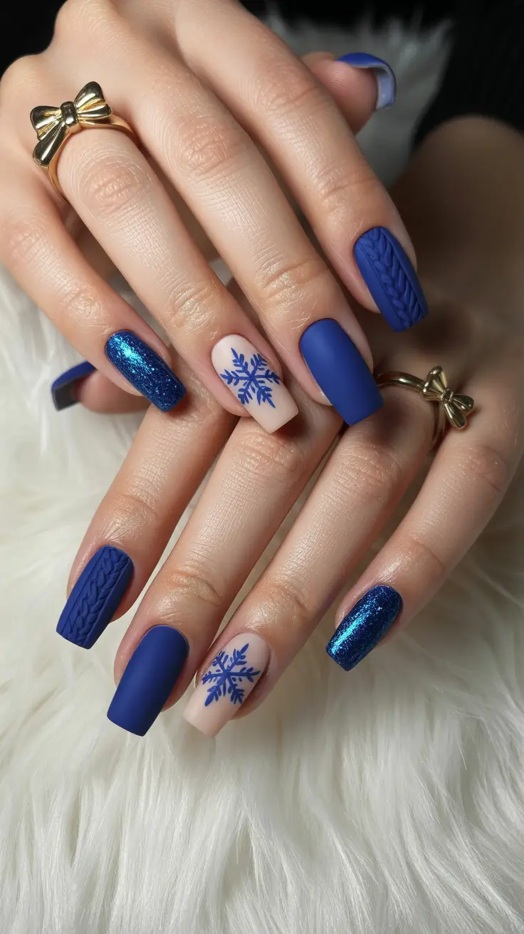 christmas nail colors 2025 Midnight Frost in Blue