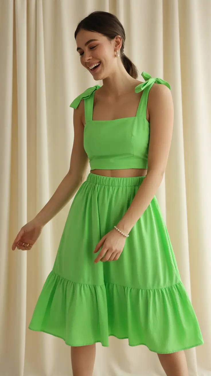 trendy outfits 2026 Green Garden Glow