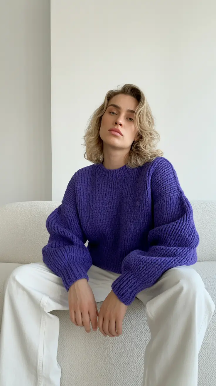 Trendy sweater outfits 2026 Violet Calm