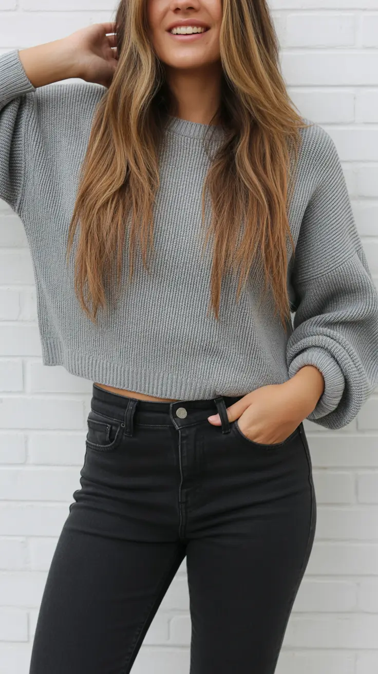 Trendy sweater outfits 2026 Effortless Gray Energy